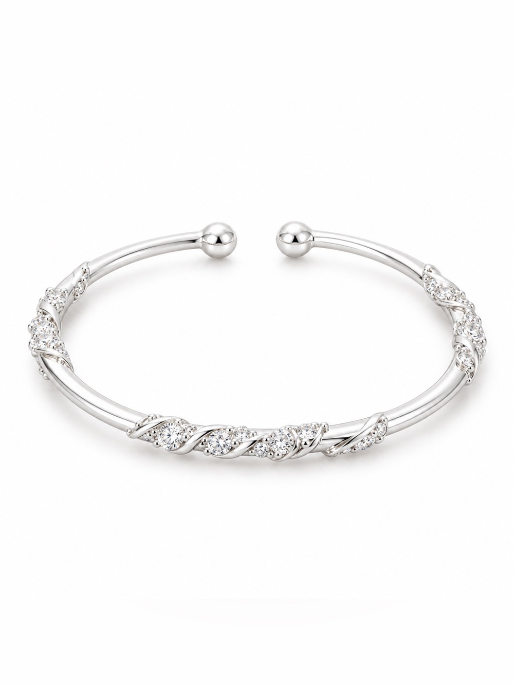 Silver leaf design bangle bracelet NWOT